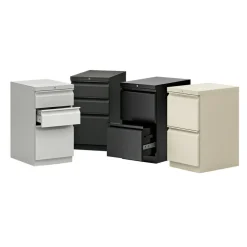 HON Efficiencies 22-7/8"D Vertical 3-Drawer Mobile Pedestal File Cabinet, Light Gray