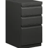 HON Efficiencies 19-7/8"D Vertical 3-Drawer Mobile Pedestal File Cabinet, Charcoal
