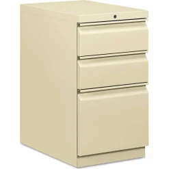 HON Efficiencies 22-7/8"D Vertical 3-Drawer Mobile Pedestal File Cabinet, Putty
