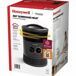 Honeywell 360 Surround Fan Forced Heater, 1,500 W, 9 x 9 x 12, Gray