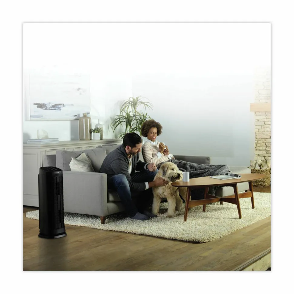 Honeywell AirGenius 5 Air Cleaner/Odor Reducer, 250 Sq. Ft. Coverage, 26 13/16"H x 10"W x 10"D, Black