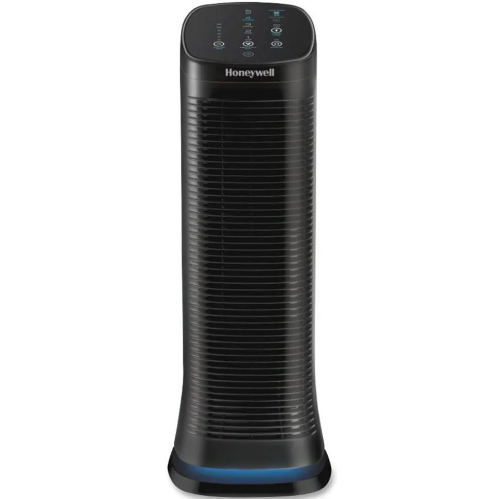 Honeywell AirGenius 5 Air Cleaner/Odor Reducer, 250 Sq. Ft. Coverage, 26 13/16"H x 10"W x 10"D, Black