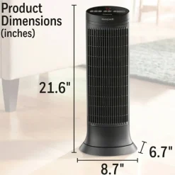 Honeywell Digital Tower Heater, 1,500 W, 10.12 x 8 x 23.25, Black