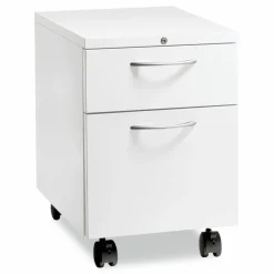 HON Flagship Mobile Pedestal, Left/Right, 2-Drawer: Box/File, Letter, White, 15 x 22.88 x 22