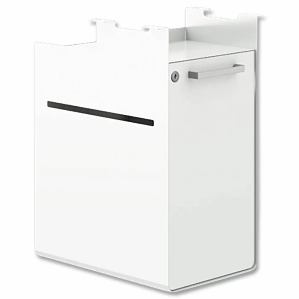 HON Fuse Undermount Storage Pedestal, 1 Shelf/1 Cubby, Left/Right Orientation, White, 10 x 14.37 x 20