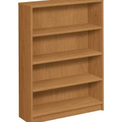 HON 1870 49"H 4-Shelf (3 Adjustable) Bookcase, Harvest