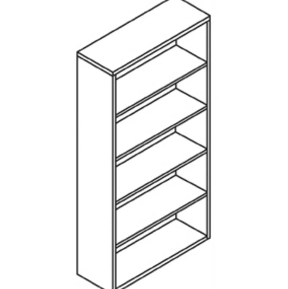 HON 10500 71"H 5-Shelf Bookcase, Mahogany