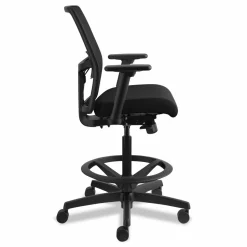 HON Ignition 2.0 Ilira Stretch Mesh Back Task Stool, Supports Up to 300 lb, 23" to 32" Seat Height, Black