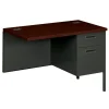HON Metro Classic 42"W Right Desk Return, Mahogany/Charcoal