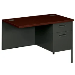 HON Metro Classic 42"W Right Desk Return, Mahogany/Charcoal