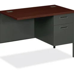 HON Metro Classic 42"W Right Desk Return, Mahogany/Charcoal