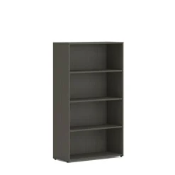 HON Mod Bookcase, Four-Shelf/3 Adjustable, 30w x 13d x 53h, Slate Teak