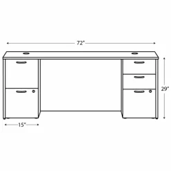 HON Mod Double Pedestal Desk Bundle, 72