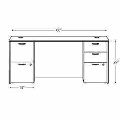 HON Mod Double Pedestal Desk Bundle, 66