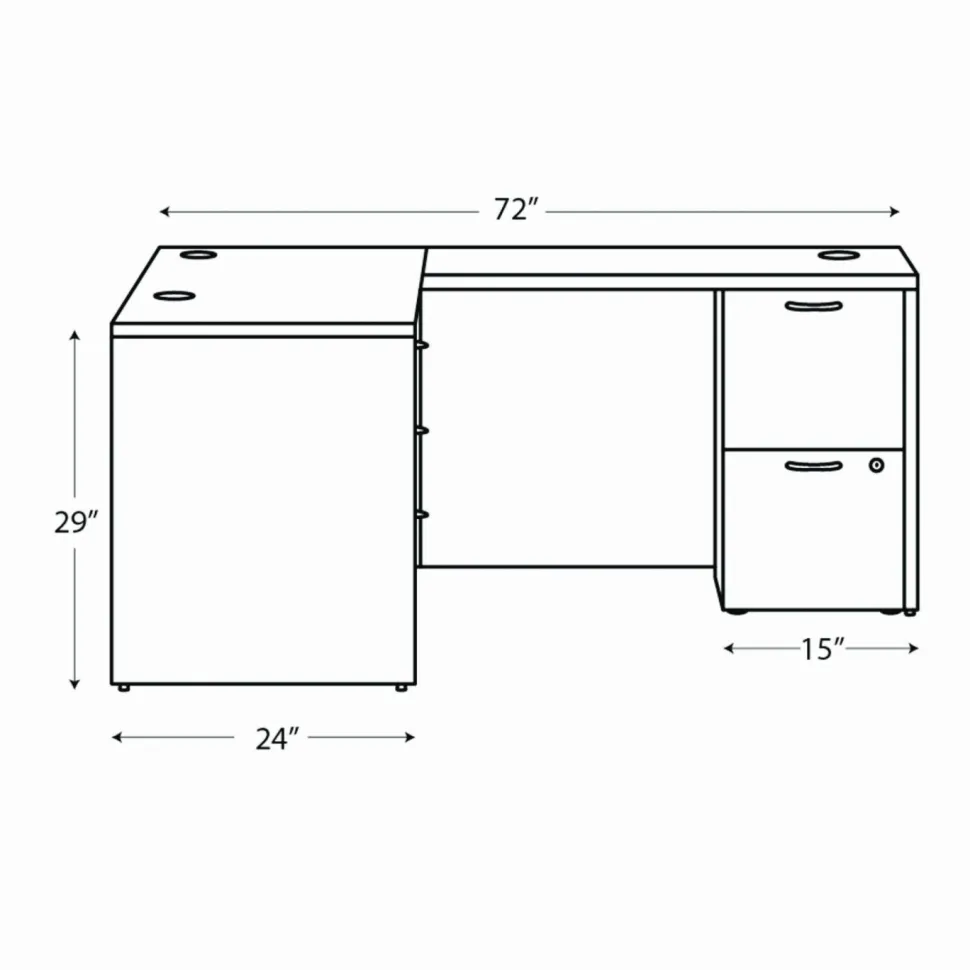 HON Mod L-Station Double Pedestal Desk Bundle, 66" x 72" x 29", Java Oak
