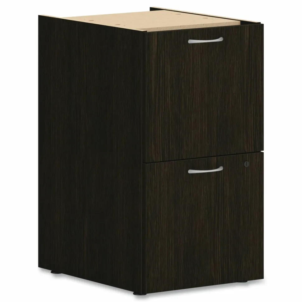 HON Mod L-Station Double Pedestal Desk Bundle, 66" x 72" x 29", Java Oak
