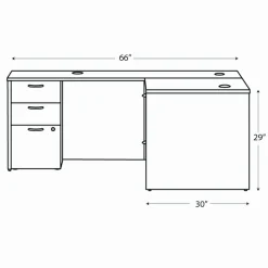 HON Mod L-Station Double Pedestal Desk Bundle, 66