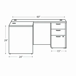 HON Mod L-Station Double Pedestal Desk Bundle, 60