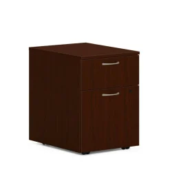 HON Mod Mobile Pedestal, Left or Right, 2-Drawers: Box/File, Legal/Letter, Traditional Mahogany, 15" x 20" x 20"
