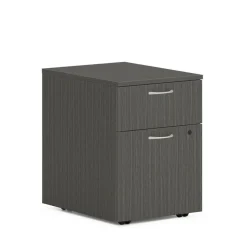 HON Mod Mobile Pedestal, Left or Right, 2-Drawers: Box/File, Legal/Letter, Slate Teak, 15" x 20" x 20"