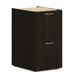 HON Mod Support Pedestal | 2 File Drawers | 15"W | Java Oak Finish