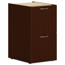 HON Mod Support Pedestal, Left or Right, 2 Legal/Letter-Size File Drawers, Traditional Mahogany, 15" x 20" x 28"