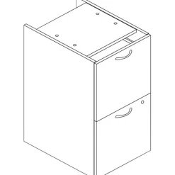 HON Mod Support Pedestal, Left or Right, 2 Legal/Letter-Size File Drawers, Traditional Mahogany, 15