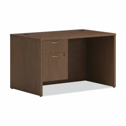 HON Mod Support Pedestal, Left or Right, 2-Drawers: Box/File, Legal/Letter, Sepia Walnut, 15" x 20" x 20"