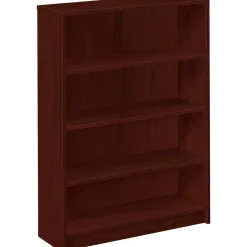 HON 1870-Series Laminate Modular Shelving Bookcase, 4 Shelves (3 Adjustable), 49"H x 36"W x 11-1/2"D, Mahogany