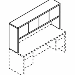 HON 10500 Series Stack-On Storage Unit, 60w x 14.63d x 37.13h, Mahogany