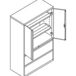 HON 800 Series Storage Cabinet With Lateral File, 42" Wide, Putty