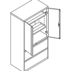 HON 800 Series Wide Lateral File with Storage Cabinet - 2-Drawer
