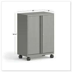 HON Smartlink Mobile Cabinet, 10 Compartments, 30w x 18d x 42.32h, Platinum Metallic