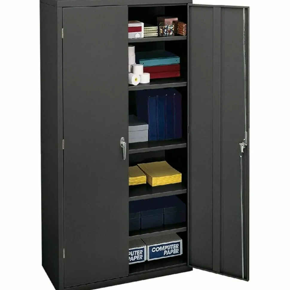 HON Steel Storage Cabinet, 5-Shelf, Charcoal