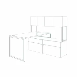 HON Voi O-Leg Support For Low Credenza And Rectangular Worksurface, Platinum Metallic