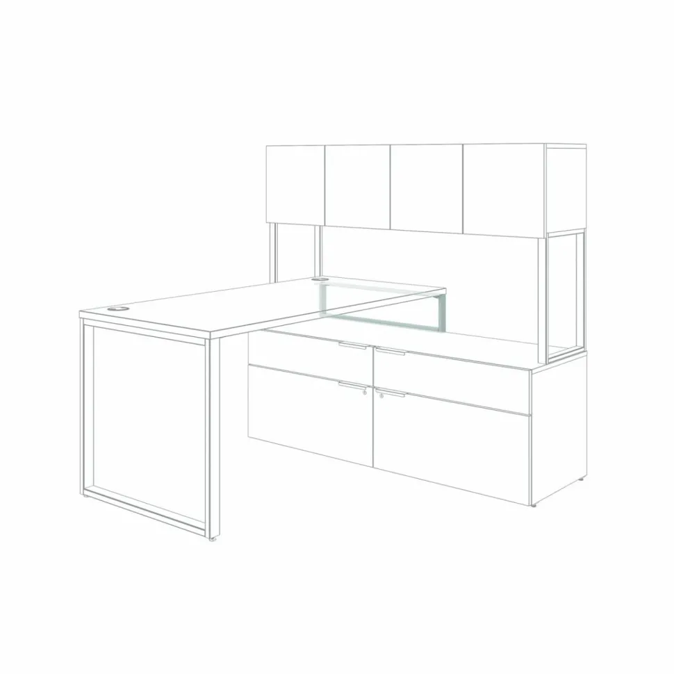 HON Voi O-Leg Support For Low Credenza And Rectangular Worksurface, Platinum Metallic