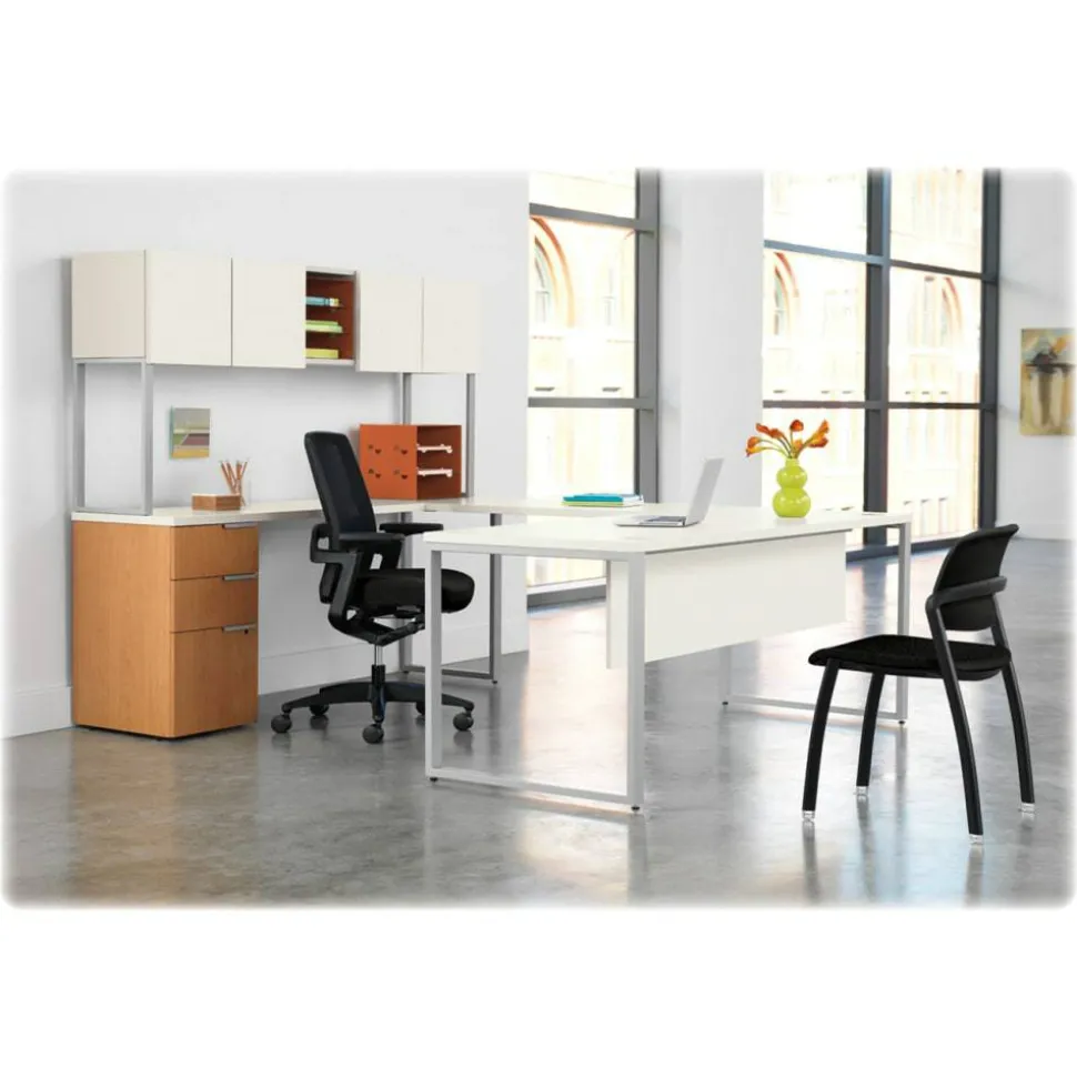 HON Voi O-Leg Support For Low Credenza And Rectangular Worksurface, Platinum Metallic