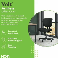 HON Volt 5701 Fabric Mid-Back Task Chair, Black