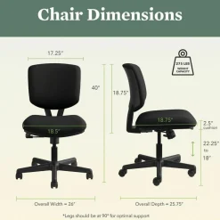 HON Volt 5701 Fabric Mid-Back Task Chair, Black