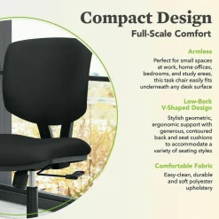 HON Volt 5701 Fabric Mid-Back Task Chair, Black
