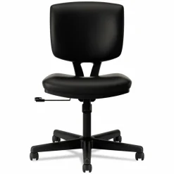 HON Volt 5701 SofThread Bonded Leather Tilt Mid-Back Task Chair, Black