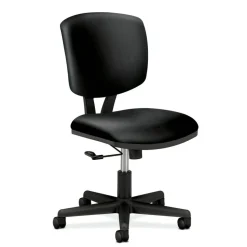 HON Volt 5701 SofThread Bonded Leather Tilt Mid-Back Task Chair, Black