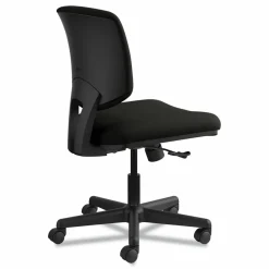 HON Volt 5701 SofThread Bonded Leather Tilt Mid-Back Task Chair, Black