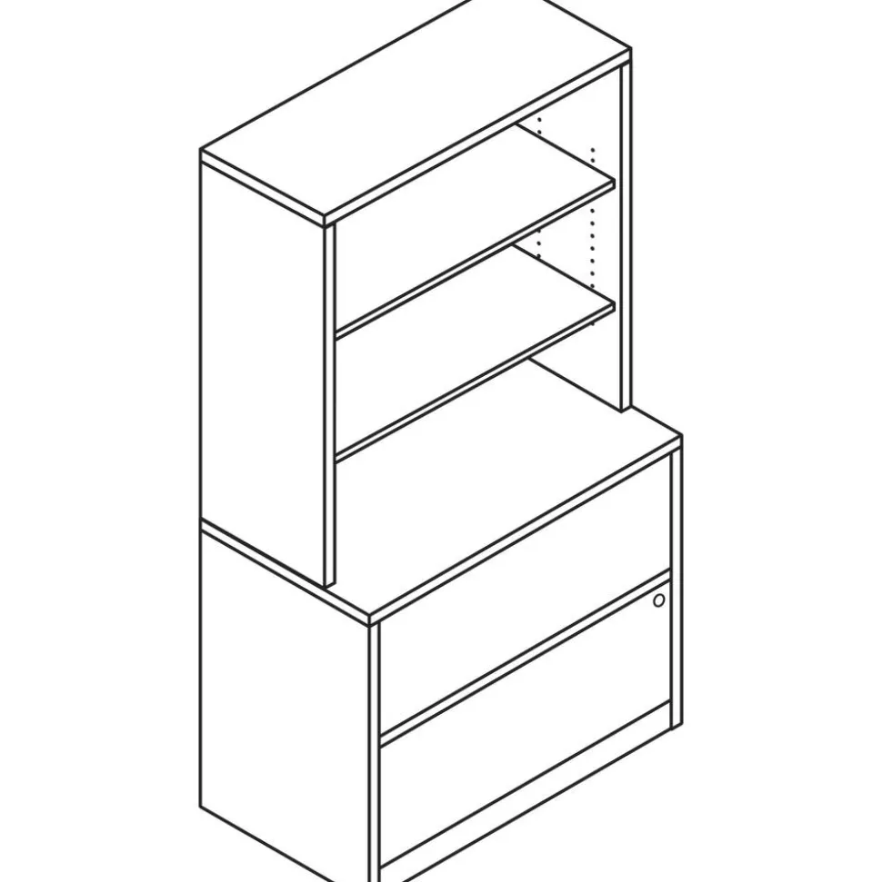 HON 10500 36"W x 20"D Lateral 2-Drawer File Cabinet, Mahogany