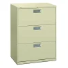 HON 600 30"W x 18"D Lateral 3-Drawer File Cabinet With Lock, Putty