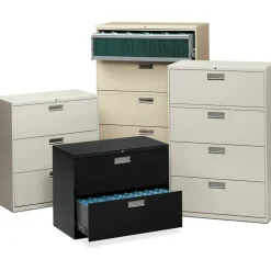 HON 600 30"W x 18"D Lateral 3-Drawer File Cabinet With Lock, Putty