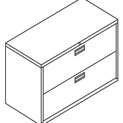 HON 600 42"W x 18"D Lateral 2-Drawer File Cabinet With Lock, Charcoal