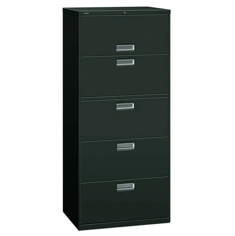 HON 600 30"W x 18"D Lateral 5-Drawer File Cabinet With Lock, Charcoal