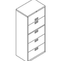 HON 600 30"W x 18"D Lateral 5-Drawer File Cabinet With Lock, Charcoal