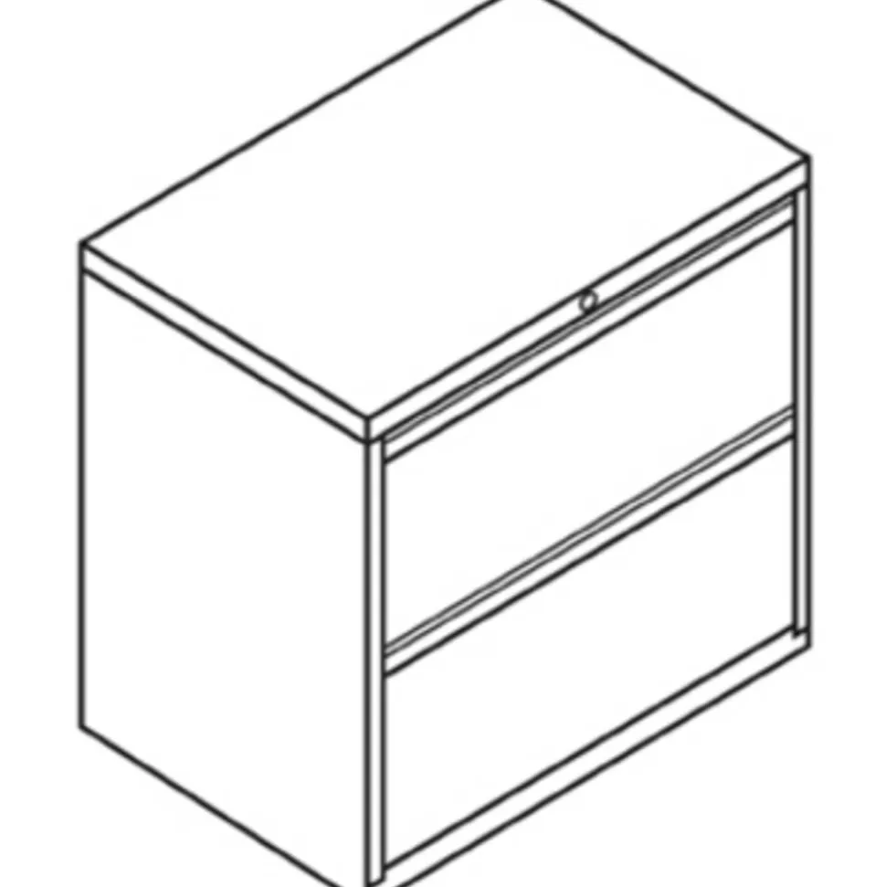 HON 800 36"W x 19-1/4"D Lateral 2-Drawer File Cabinet With Lock, Putty